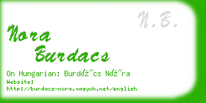 nora burdacs business card